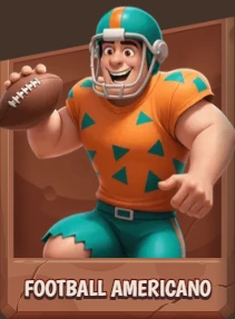 Personaggio cartoon con palla da football