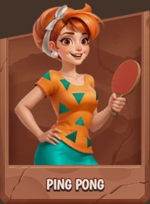 Personaggio cartoon con racchetta da ping pong