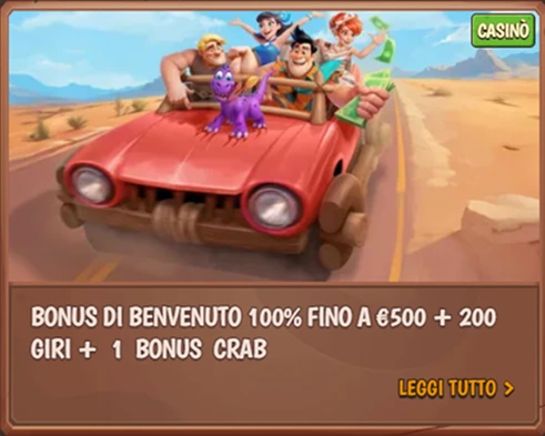 Bonus casinò €500 + 200 giri e gioco Bonus Crab in stile cartone